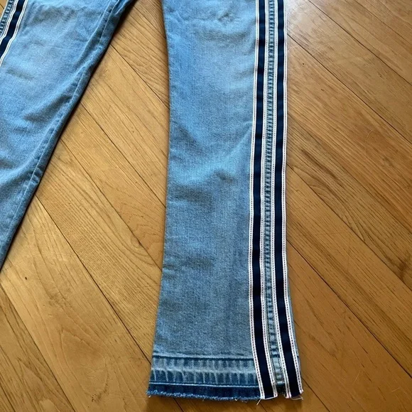 NWOT: REVICE Jeans with Black and White Stripes - Picture 2 of 7